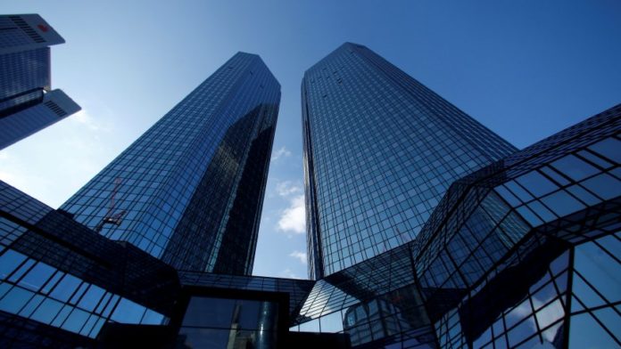 The headquarters of the Deutsche Bank is pictured in Frankfurt
